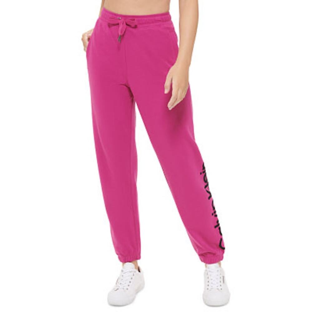 CALVIN KLEIN PERFORMANCE Flocking Cuff Joggers in Hot Pink Size XL MSRP $60